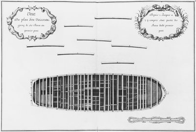 Piano del primo ponte di una nave, illustrazione dall